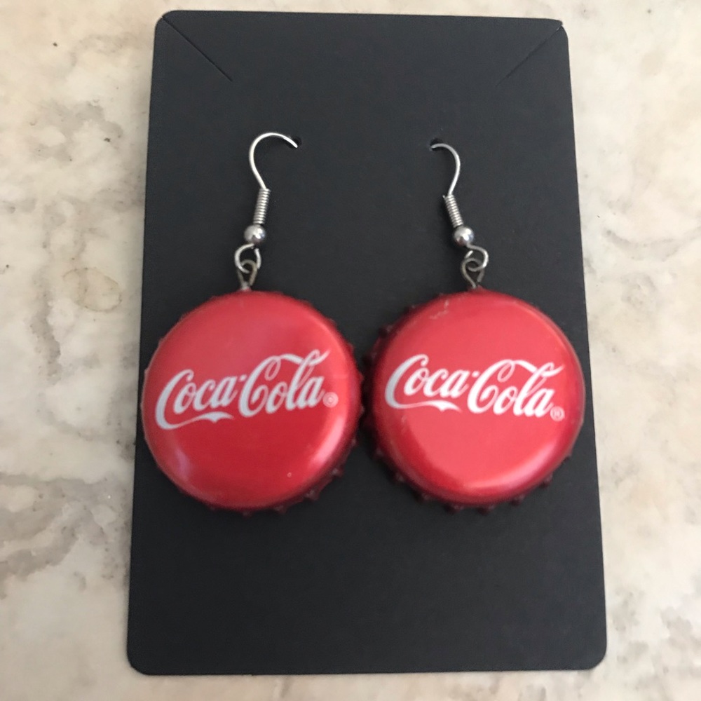 Coke bottle cap earrings